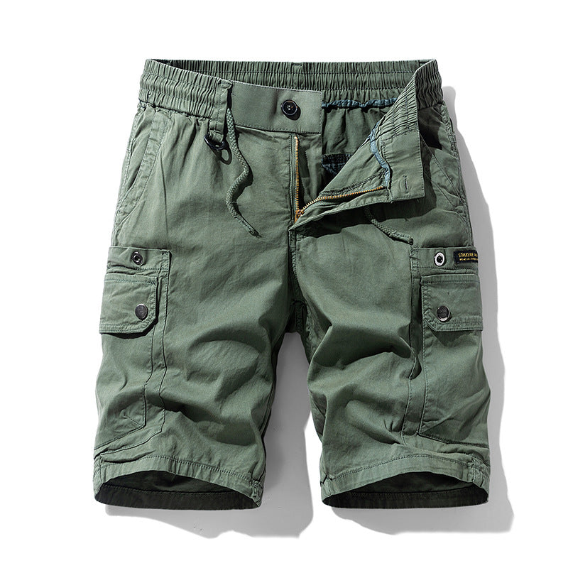 Casual Pants Men's Summer Thin Men's Overalls Men's Cotton Multi-pocket Trousers Teen Trend Wear-resistant Straight-leg Pants