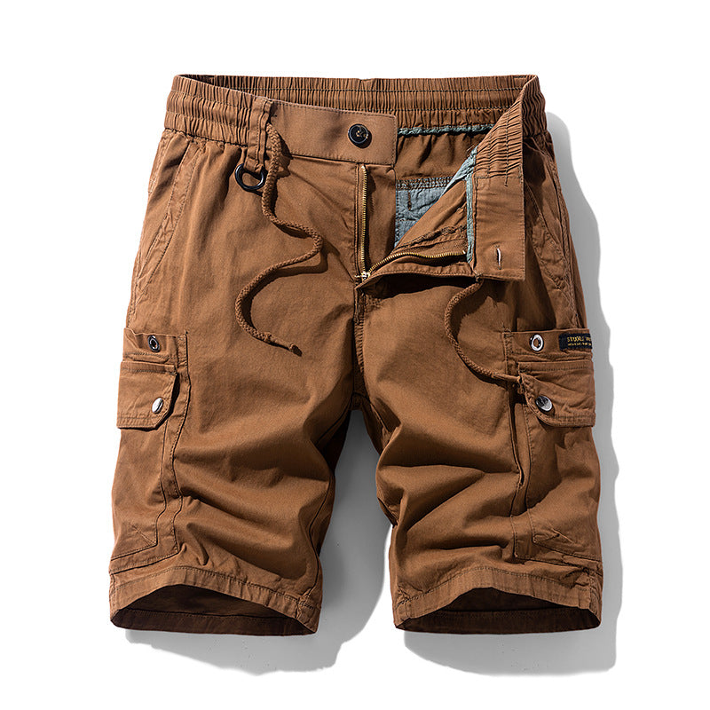 Casual Pants Men's Summer Thin Men's Overalls Men's Cotton Multi-pocket Trousers Teen Trend Wear-resistant Straight-leg Pants