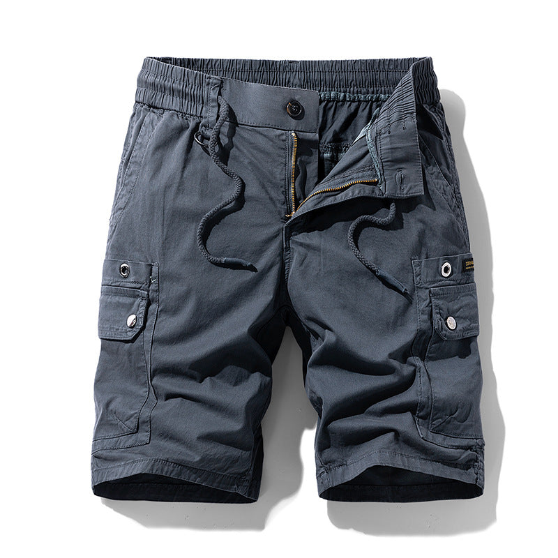 Casual Pants Men's Summer Thin Men's Overalls Men's Cotton Multi-pocket Trousers Teen Trend Wear-resistant Straight-leg Pants